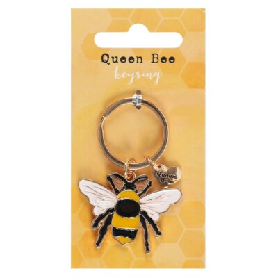 MODESCHMUCK OHRRINGE HALSKETTE SCHLÜSSELANHÄNGER BIENENKÖNIGIN INSEKT NATURSCHMUCK