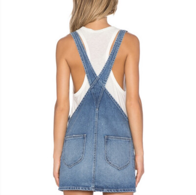 tularosa denim dress Tularosa Sophia Overall Dress in Blue