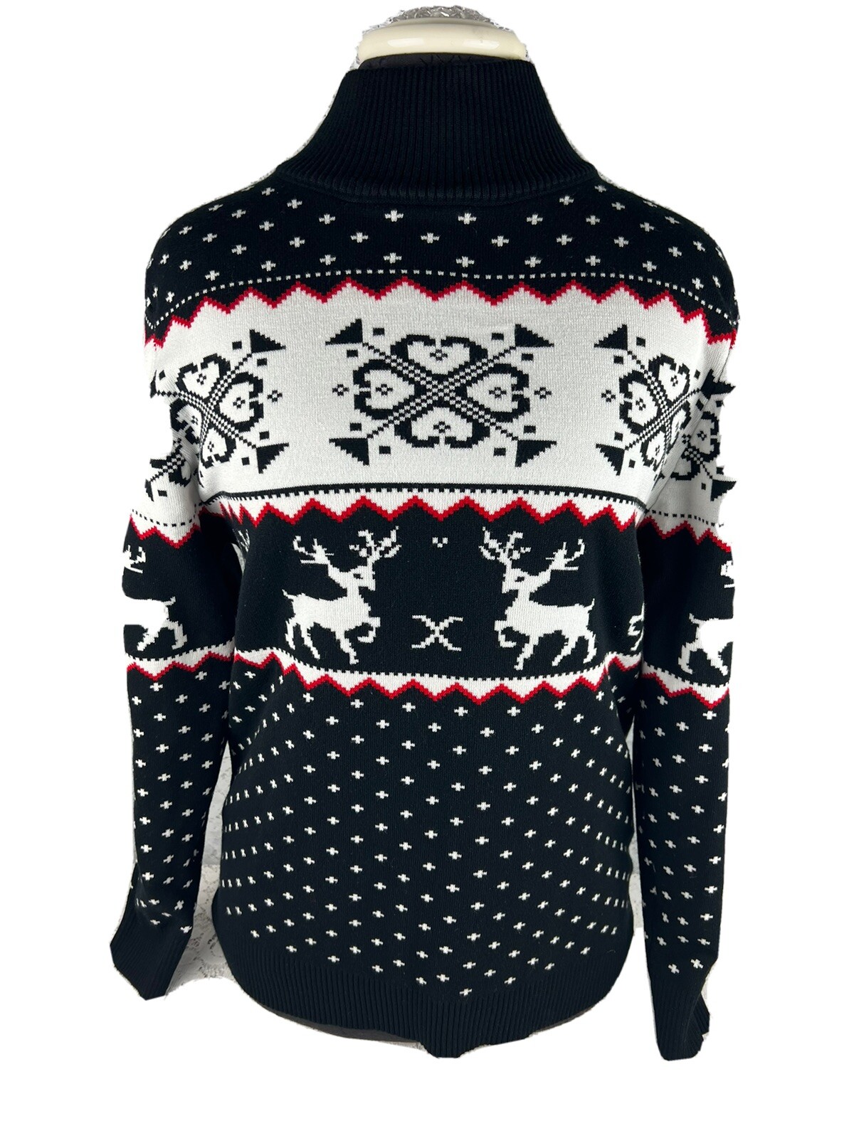 1Closam Women's Designer Turtleneck Sweater Black/White Size M Fast  Shipping | eBay