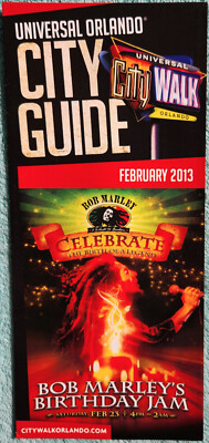Bob Marley's Birthday Jam 2013 Universal Orlando CityWalk Fold Out Map & Guide