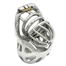 Stainless Steel Male Chastity Device Ball Cage Men Metal Lock Belt Restraint 404