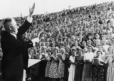 Conclusion of the evang Kirchentag in Essen 1950 Switzerland Old Photo