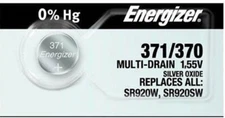 Ten (10) Energizer 371/ 370 SR920/W/SW Silver Oxide Watch Battery