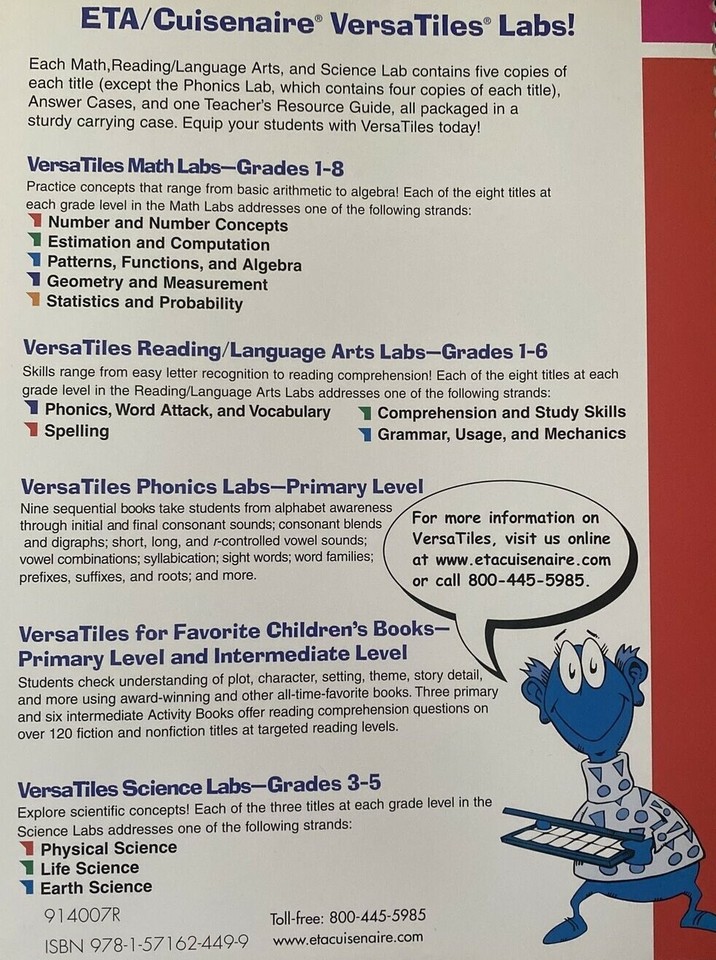 ETA Versa Tiles Math Teacher’s Resource Guide Level 7 9781571624482| eBay