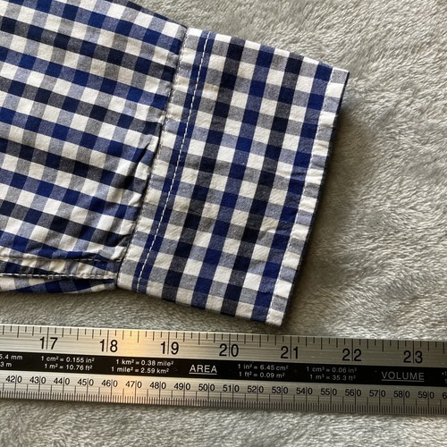 Cedar Wood State Mens Shirt Size 2XL Blue Gingham Check Long Sleeve Button Up - Picture 7 of 8