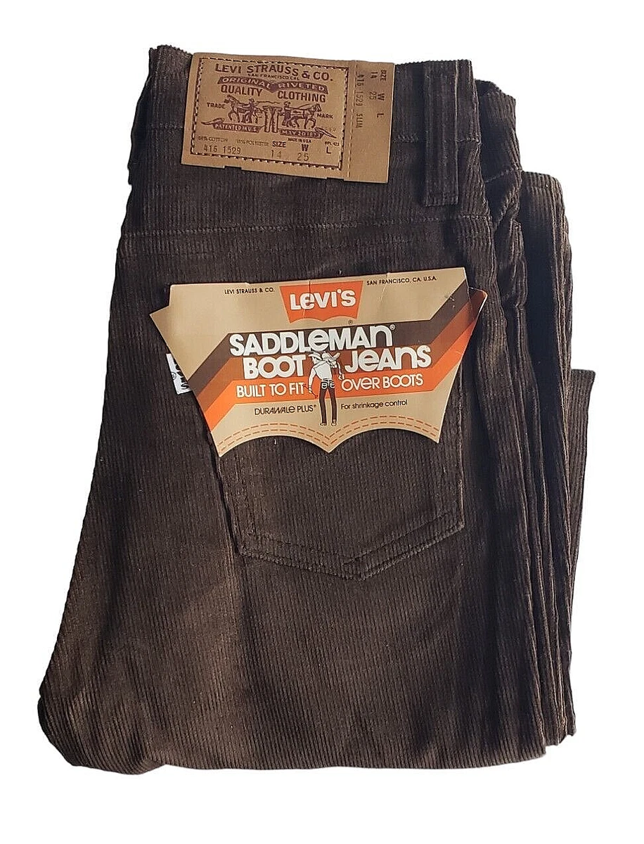 Vintage Levi s Corduroy Jeans Size 14 L Slim Boys W 25 New With