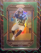 DAVID MONTGOMERY 2022 Panini Prizm GREEN PRIZM, SUPER SHARP AND CLEAN, LIONS RB