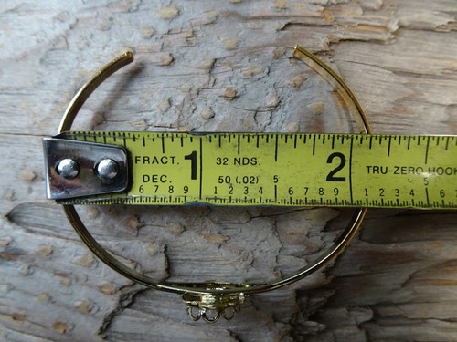 Small Flower Open Band hamilton gold greenish cuff bracelet 6x8mm 0907 (pkg 3) - Picture 6 of 7