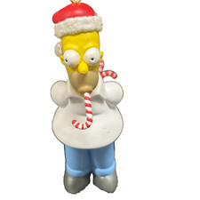 HOMER Simpson in Santa Hat holding Candy Canes Christmas Ornament PVC 2005 Fox
