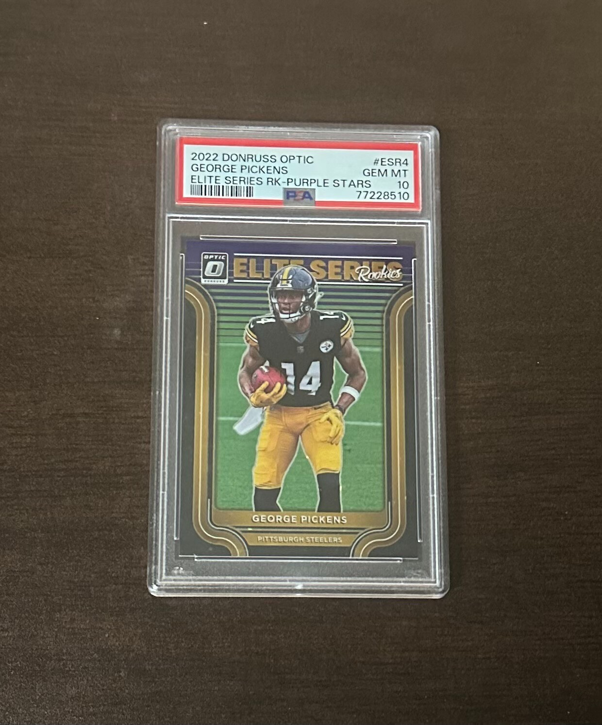 2022 Optic George Pickens #ESR4 Elite Series Rookies PURPLE STARS #1/25 - PSA 10