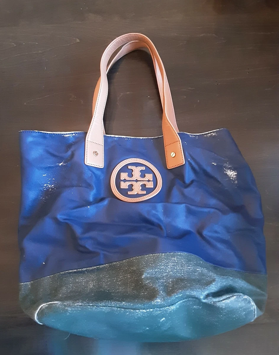 Tory Burch Blue And Green Tote Bag