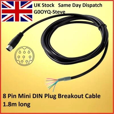 G0OYQ 8-Pin Mini DIN Stecker Breakout Kabel 1,8m Lang
