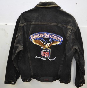 harley davidson denim jacket ebay