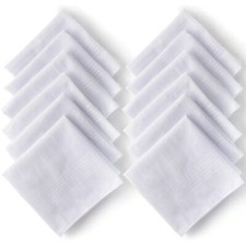 Men's Handkerchiefs Soft White Pure Cotton Hanky