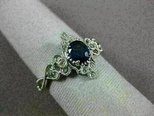 2.50CT Lab-Created Blue Sapphire 14k White Gold Plated Women's Halo Wedding Ring