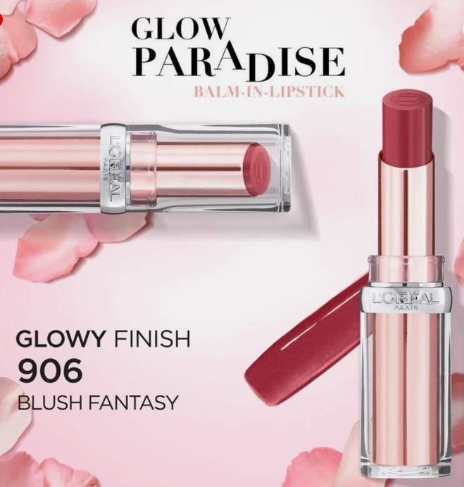 3X L'OREAL Paris Glow Paradise Balm-In-Lipstick 906 Blush Fantasy