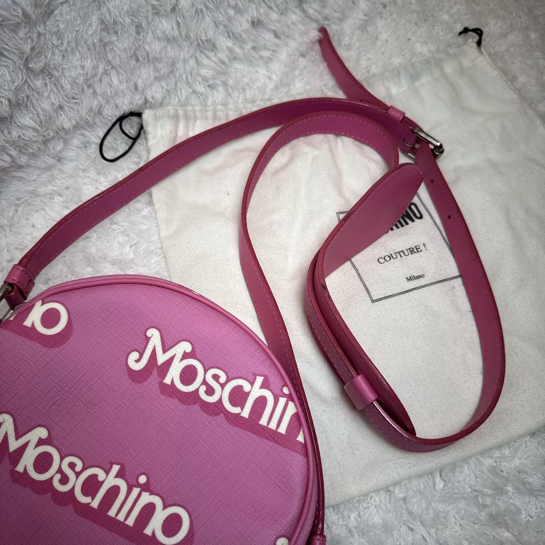 moschino Barbie collaboration bag shoulder bag pink logo Round