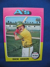 1975 Topps Baseball Dick Green Oakland Athletics #91