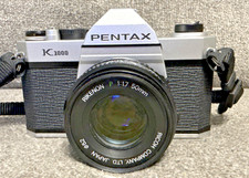 Asahi Pentax K1000 35mm SLR Film Camera With Rikenon P 1:1.7 50mm Lens By Ricoh