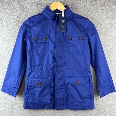 New Baker by Ted Baker Boys Blue Field Jacket Utility Coat Royal Blue M/8