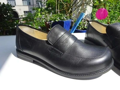 HELVESKO LUCAS Herren Schuhe Slipper Leder Schwarz SWISS MADE Gr.42 Normal Neu - Bild 1 von 4
