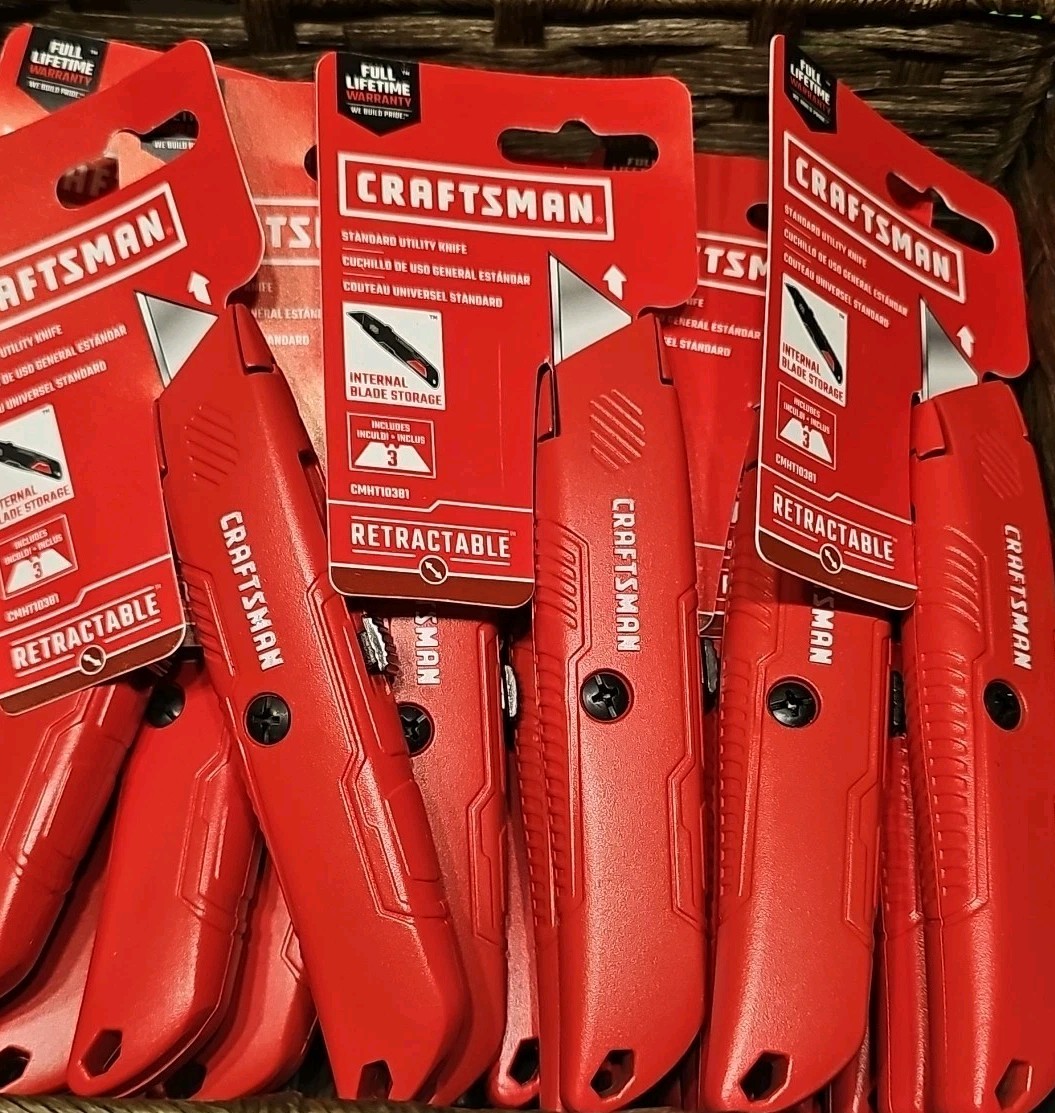 Craftsman Retractable Utility Knife Blade Storage 3/4" With 3 Blades - CMHT10381