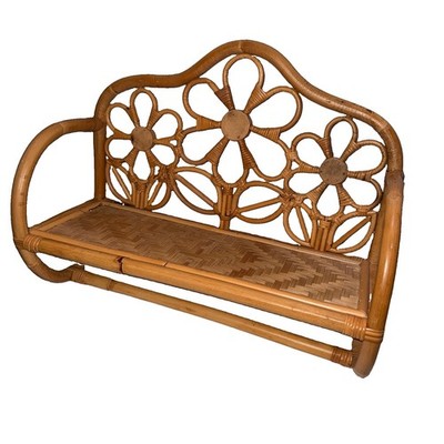 Boho Rattan Bamboo Wall Shelf Flower Nursery Bathroom Decor Hanging 16.5 