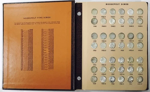 DANSCO ROOSEVELT DIME COLLECTION! NEARLY COMPLETE! SILVER/PROOFS INSIDE!NR#G2279