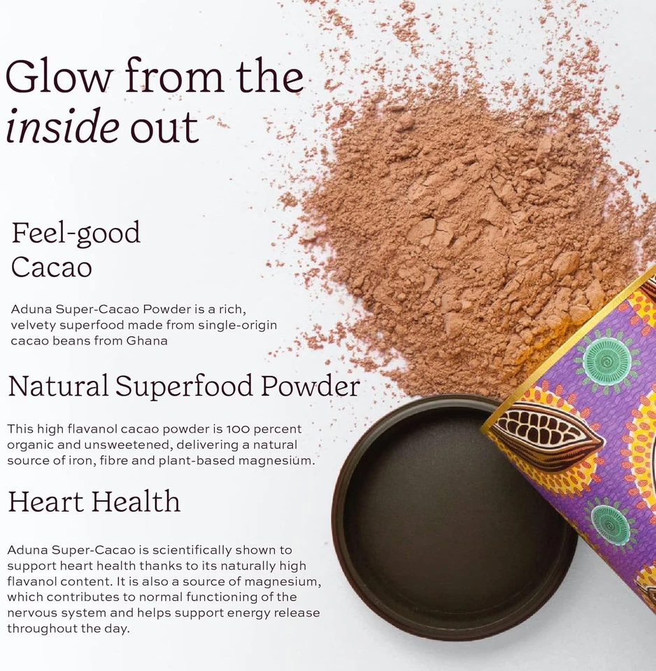 Super-cacao mixed into a drink or food