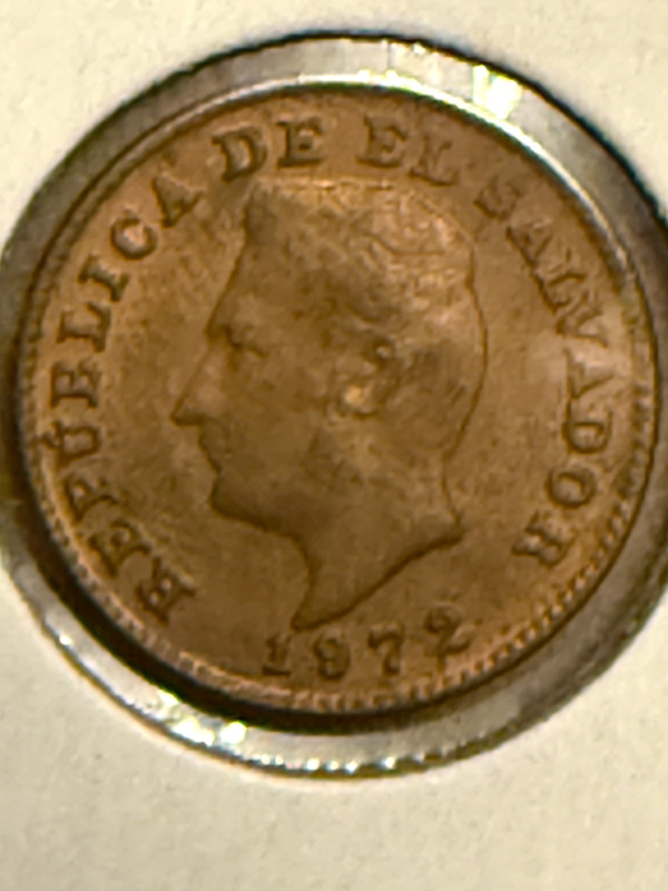 El Salvador - 1972 1 Centavo Coin - Brass! Free Shipping!