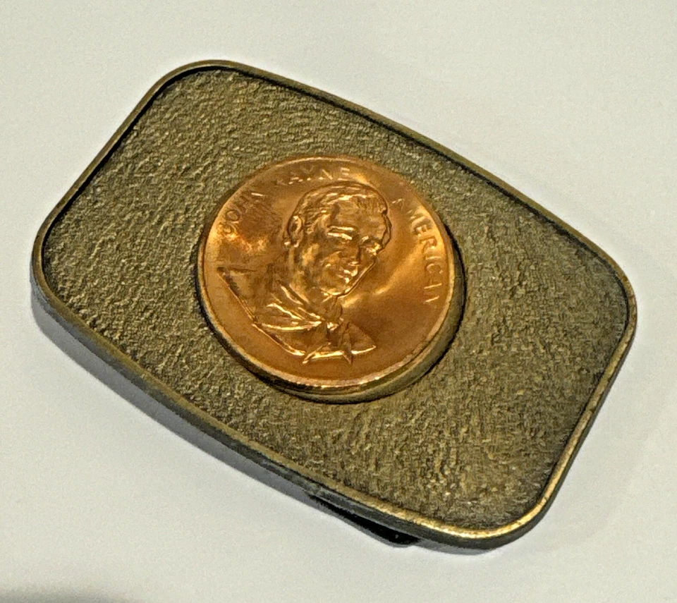 John Wayne American Vintage Belt Buckle RJ Roberts & Co Coin Design Original Box - Изображение 4 из 4