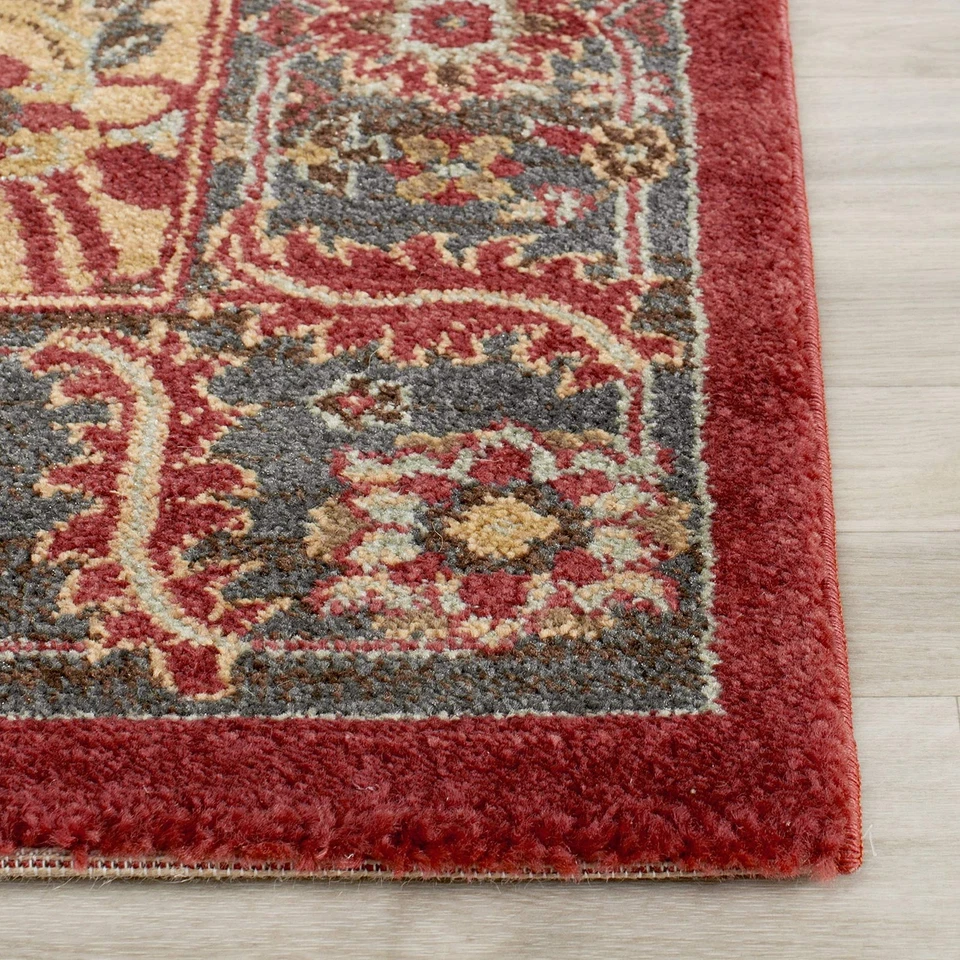 Mahal Collection Accent Rug - 4' x 5'7", Navy & Red, Traditional Oriental Des... - Image 3 of 4