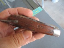WWII UTICA CUTLERY TL-29 Wood Handle Engineer Electrician Pocket Demo Knife
