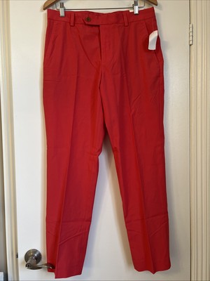 Brooks Brothers Pants 32 x 30 Mens Red/Pink Milano Fit Light Weight NWT 