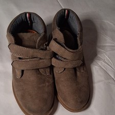 Tommy Hilfiger Unisex Kids Casual Sneakers Brown Suede Hook Loop Round Toe