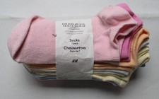H M Kids 7-Pack Cotton Ankle Socks JK5 Pink/Light Pink Size 13-1.5 NWT