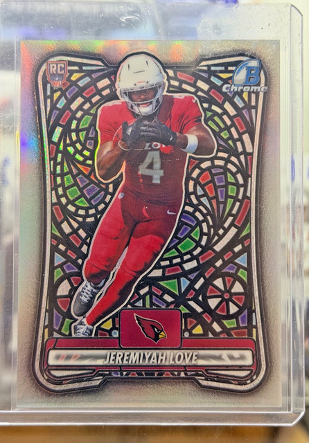 2026 Bowman Chrome Jeremiyah Love Etched in Glass Rookie Case Hit Cardinals
