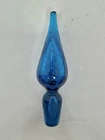 Vintage MCM Blenko Glass 920L Stopper In Turquoise Crackle (Stopper Only)