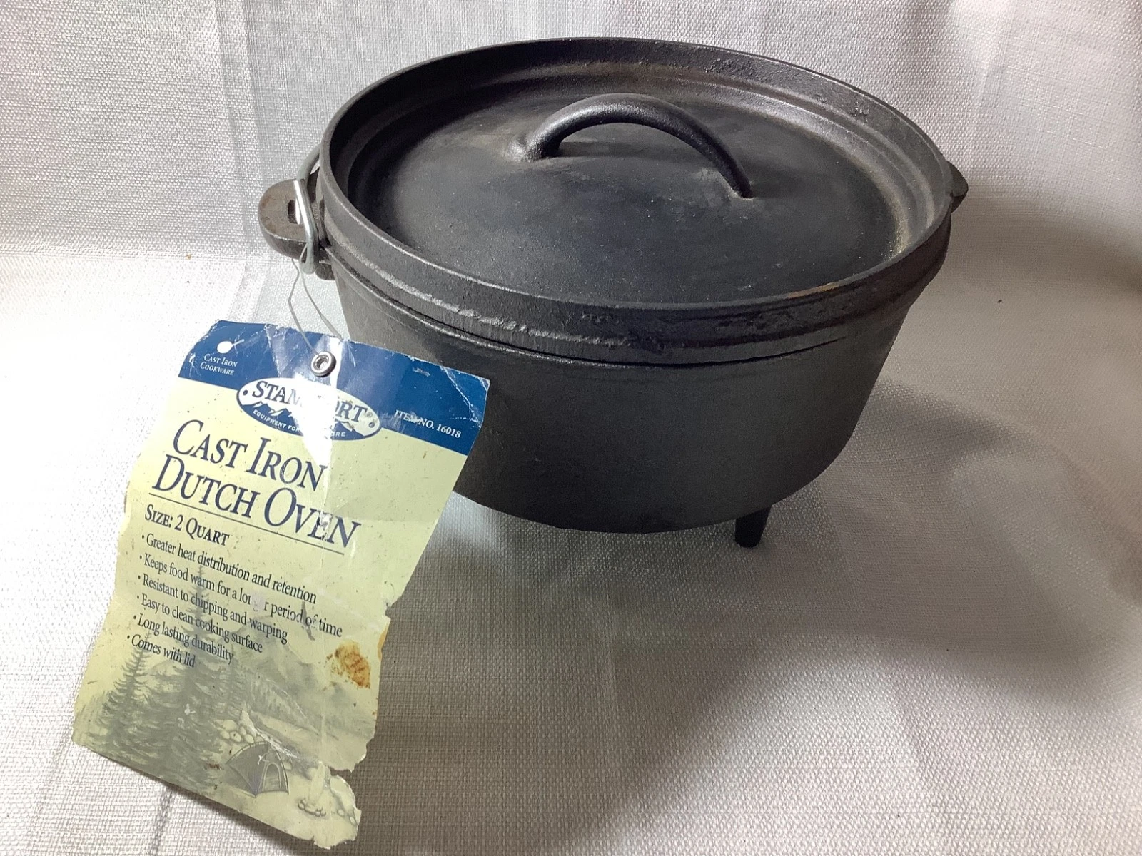 Stansport 2 QT non-seasoned Cast Iron Dutch Oven with Legs and Handle
Opens in a new window or tab