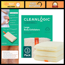 Organic Cotton Exfoliating Body Scrubber - Deep Cleansing Shower Tool, 3 Pack