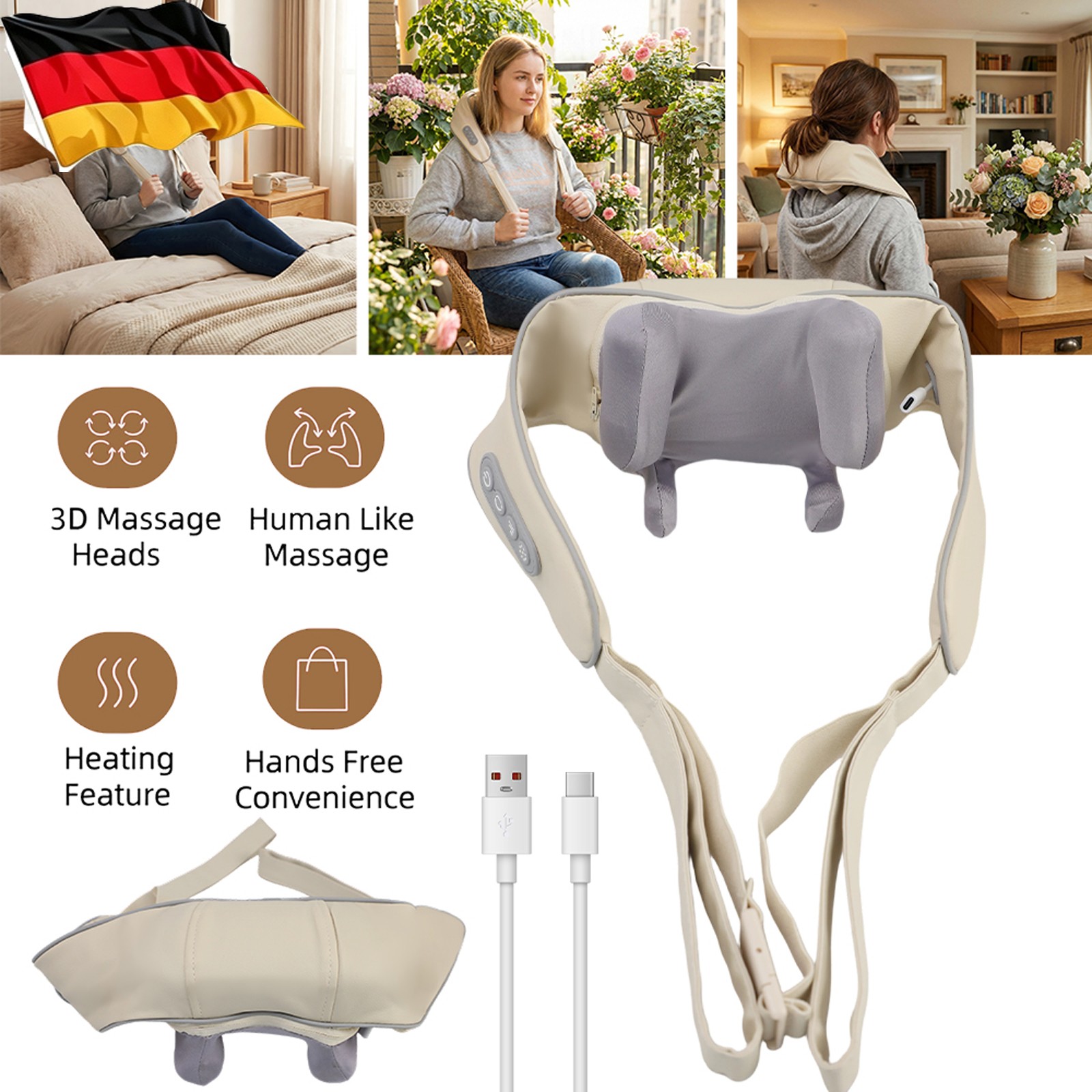 Neck and Back Massager with Heat