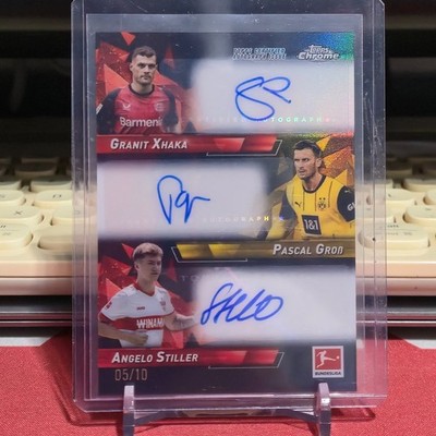 Granit Xhaka / Pascal Grob / Stiller Topps Chrome Bundesliga Triple Auto 05/10