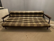 1960s Vintage Guy Rogers Afromosia Teak Manhattan Day Bed Sofa Bed 