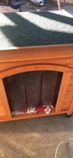 Replacement Vinyl Dog Door Flap 13.2x19.5" for Wooden Doghouse, Weather-Resistan