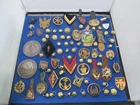 Lot of Vintage WWII Era ++ Misc Patches Pins Medals Military Around The World *