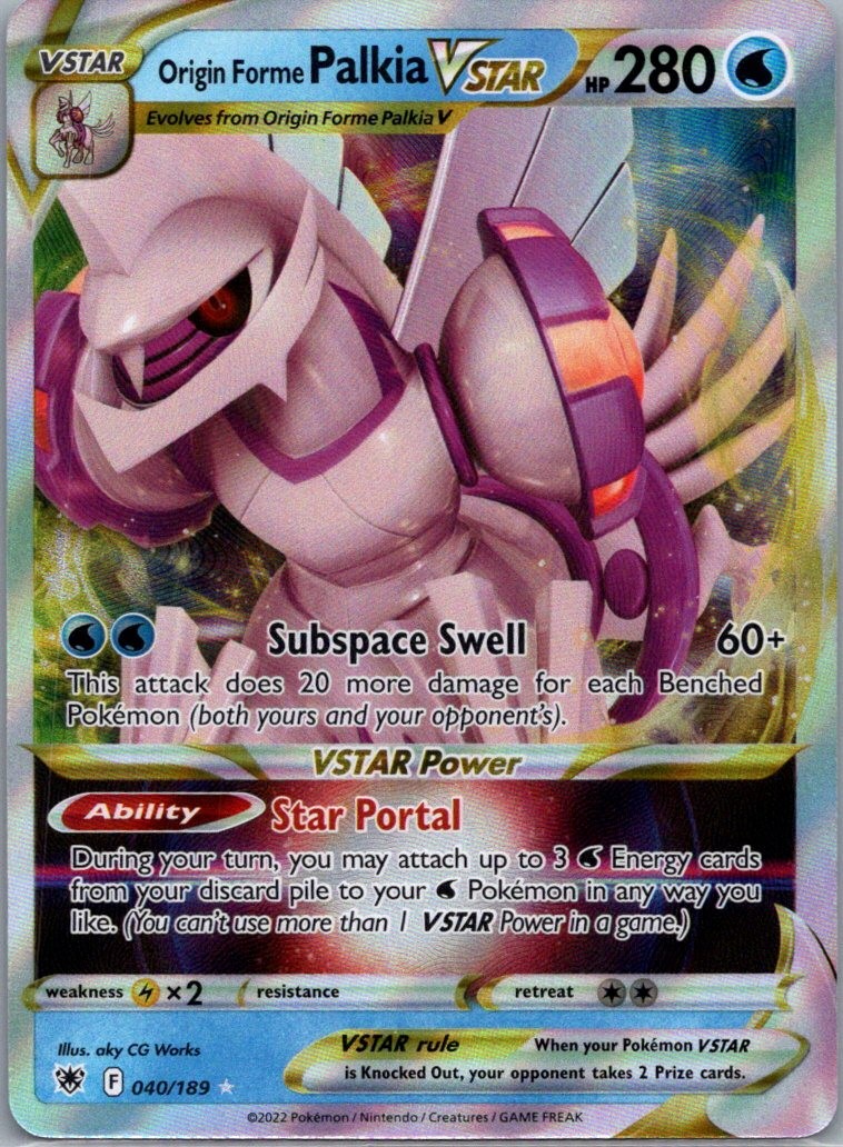 Origin Forme Palkia VSTAR 040/189 Astral Radiance Pokemon TCG Holo VSTAR Rare NM