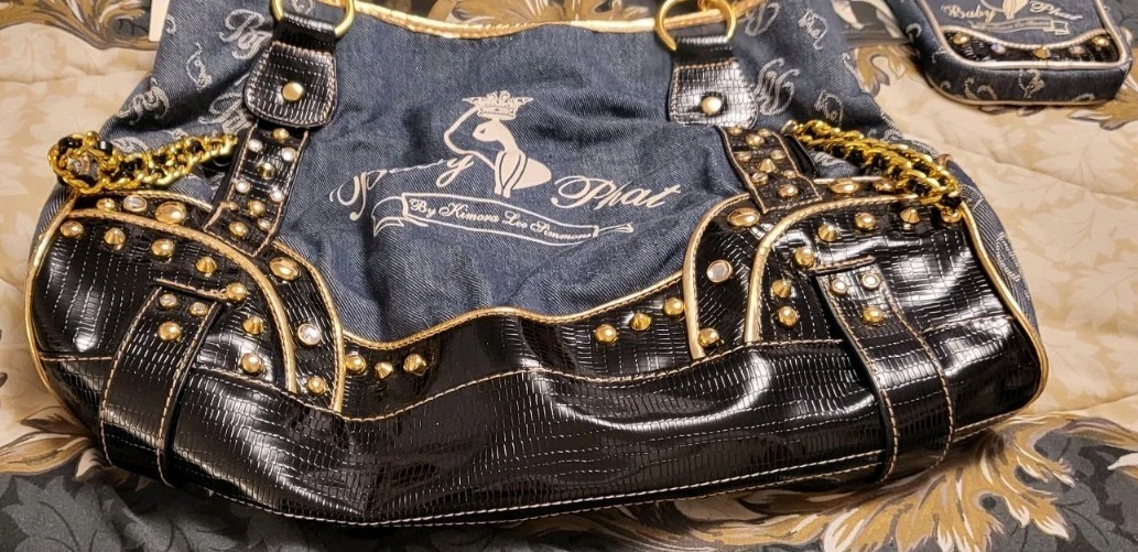 RARE* NEW *BABY PHAT  Denim Purse  /  BAG ***** Medium  WITH MATCHING WALLET * image 2