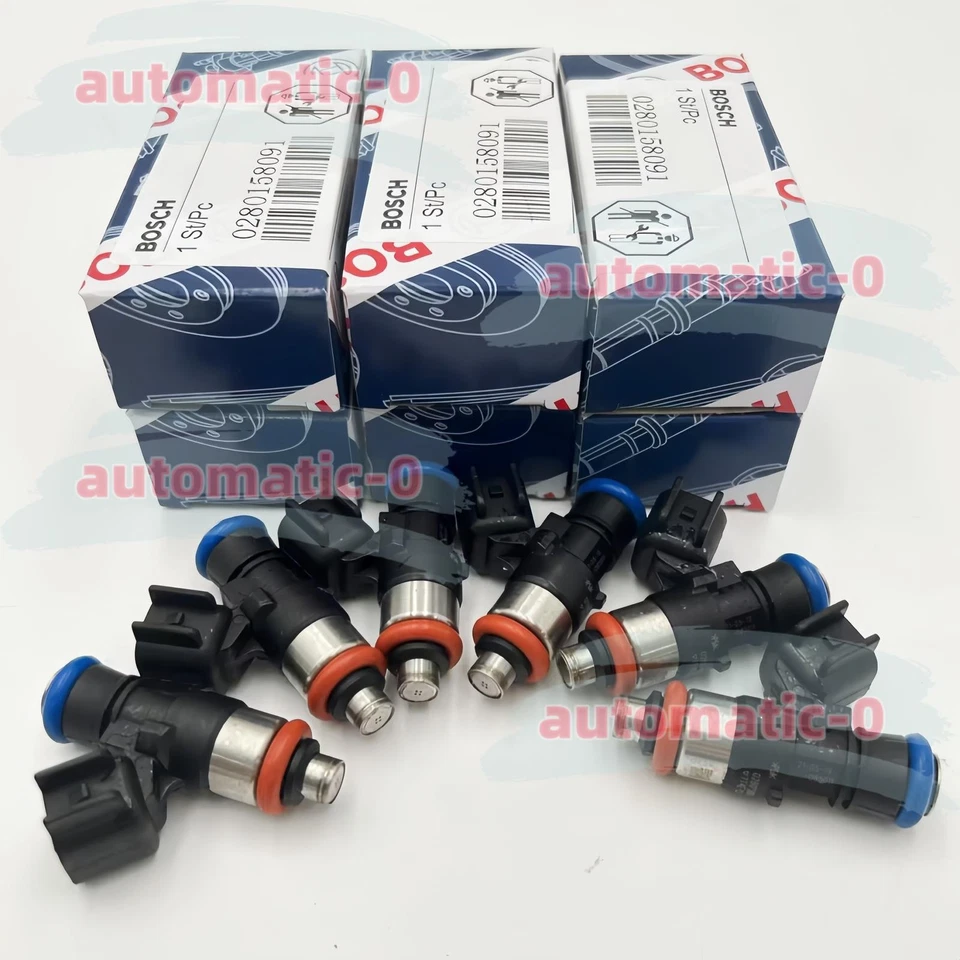 Inyector de combustible 6 piezas 0280158091 OEM Bosch para Mercury Mazda CX-9 Lincoln 3,5 L 3,7 L Foto 3 de 4