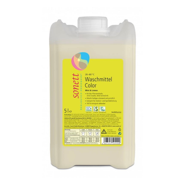 (6,20 Eur/L) Sonett Waschmittel Color Mint&Lemon, 5L, Biologisch Abbaubar-image