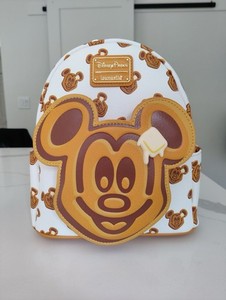 RARE Disney Loungefly Mickey Waffle Backpack And Ears SET Bundle Collectible NWT Mickey Waffle Loungefly | eBay main image 3